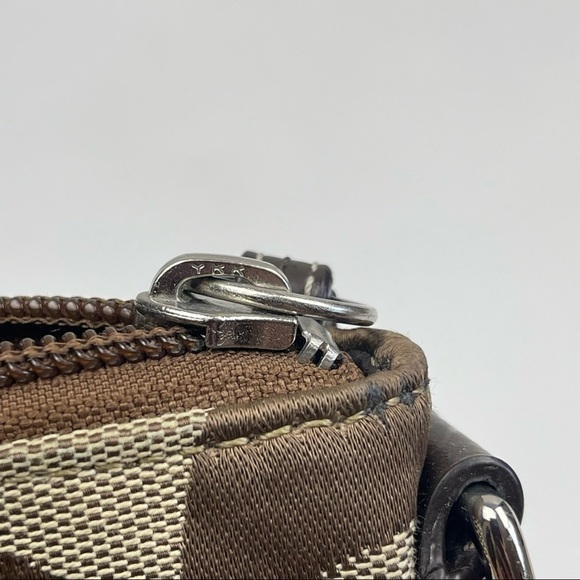 Coach Brown Signature Jacquard Stripe Crossbody Bag Purse Adjustable Strap - Picture 8 of 10